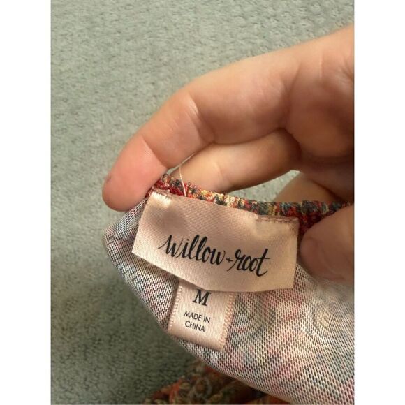 Willow and Root Sheer Floral Adjustable Crop Top Medium - Picture 7 of 8